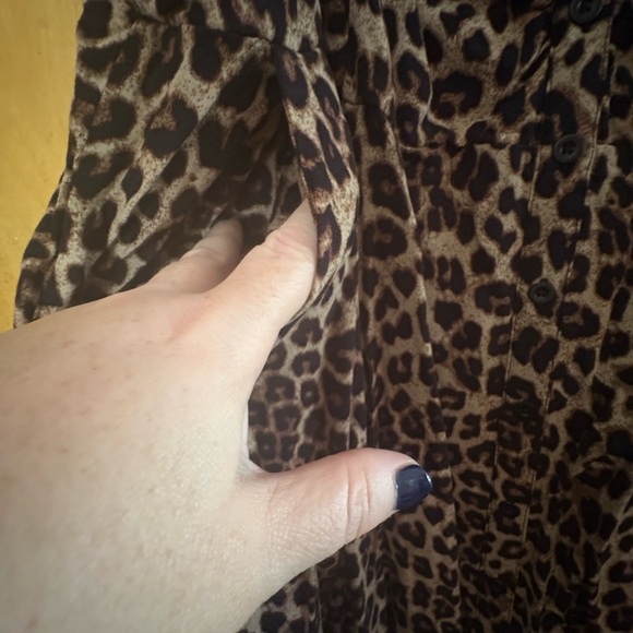 Leopard Button Front Midi Dress - Picture 6 of 9